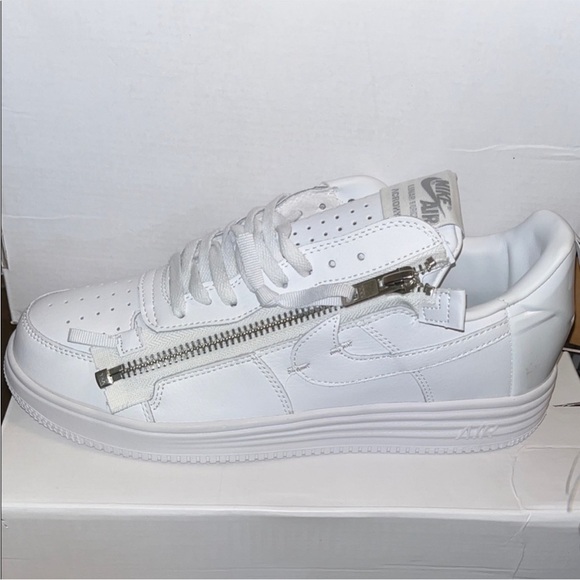 Nike  Air Force 1 Acronym  All-White Sneakers with Zipper Accent main image 6